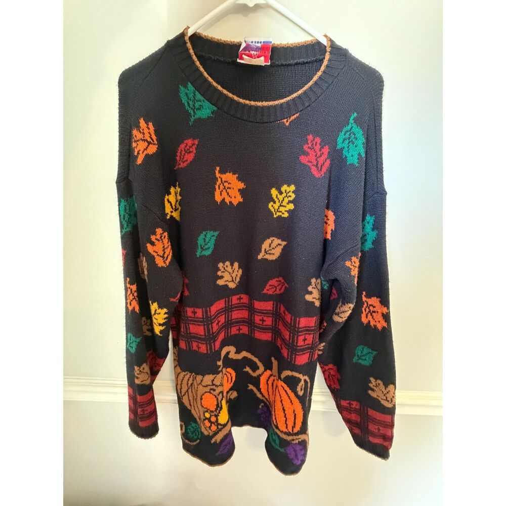 Vintage J.J. Poole Novelty Knit Pullover Sweater – Women's Medium – Fall